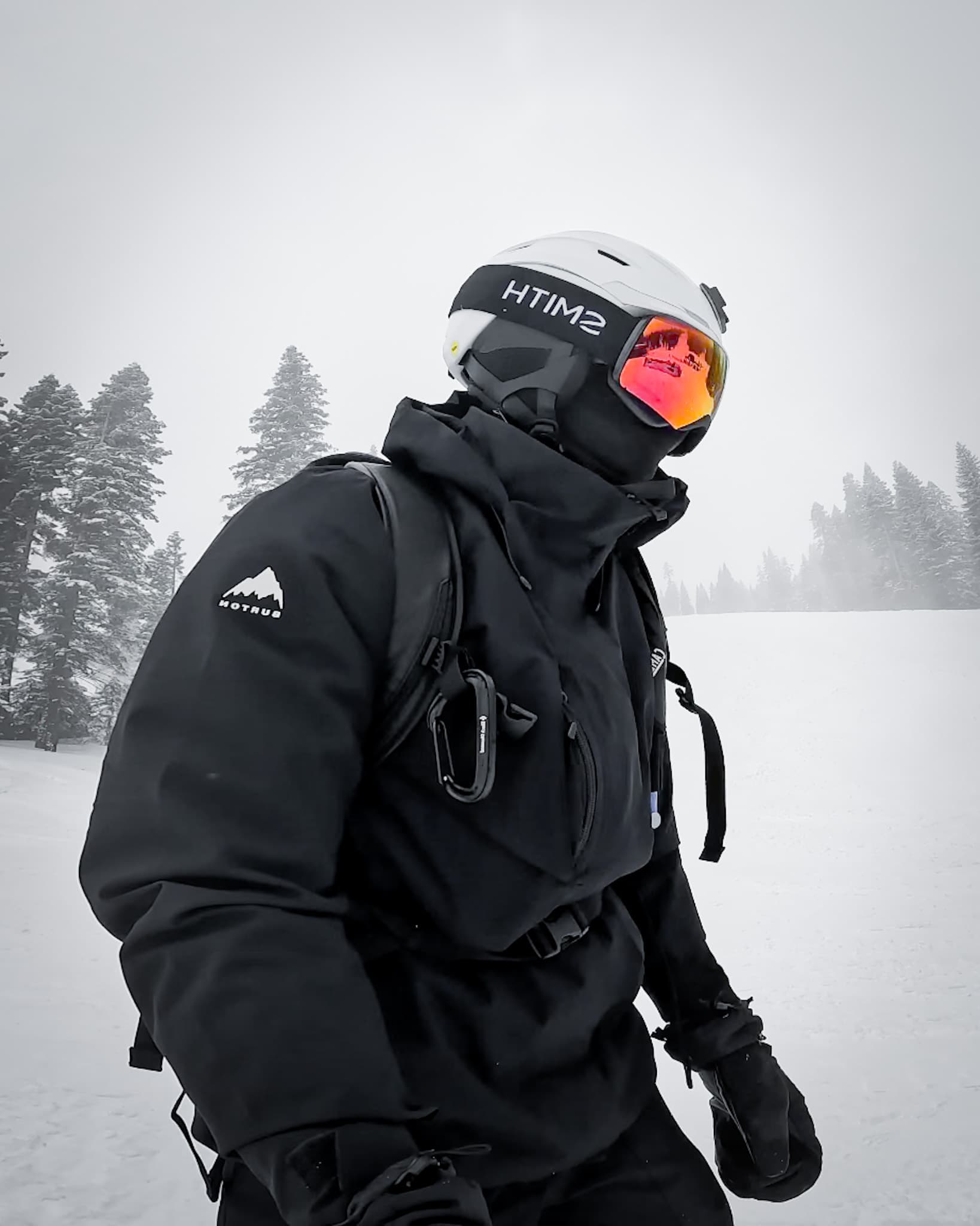 Me coming down from the slove with Ghost attire!